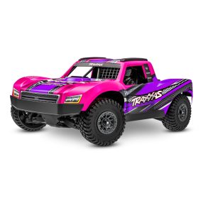   TRAXXAS MINI-Slash BL-2S 4x4 pink 1/16 - akkumulátorral és töltővel