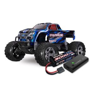   TRAXXAS Stampede 1/10 2WD Monster-Truck kék RTR BL-2S Brushless ajándék akkumulátorral és töltővel!