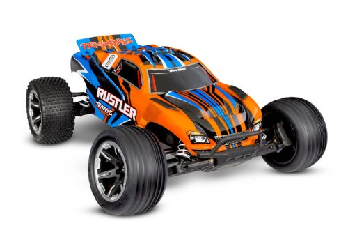 Traxxas Rustler 2WD TRT modell kefés motorral - narancs