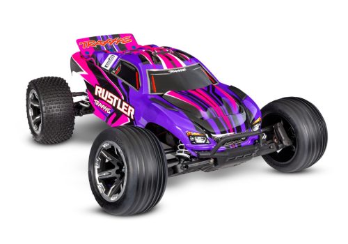 Traxxas Rustler 2WD TRT modell kefés motorral - pink