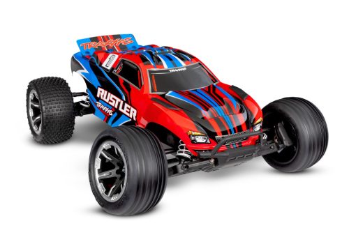 Traxxas Rustler 2WD TRT modell kefés motorral - piros