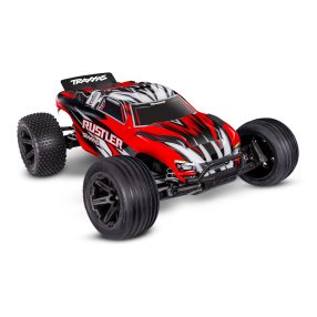   Traxxas Rustler 2WD TRT modell kefés motorral - piros - akkumulátorral és töltővel