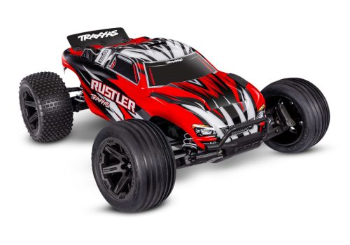 Traxxas Rustler 2WD TRT modell kefés motorral - piros - akkumulátorral és töltővel