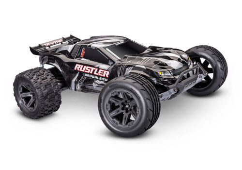 TRAXXAS Rustler 1/10 2WD Stadium-Truck fekete VX3 Brushless, HD - akkumulátor és töltő nélkül
