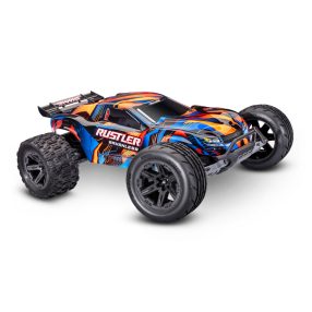   TRAXXAS Rustler 1/10 2WD Stadium-Truck narancs VX3 Brushless, HD - akkumulátor és töltő nélkül