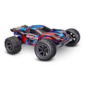   TRAXXAS Rustler 1/10 2WD Stadium-Truck piros  VX3 Brushless, HD - akkumulátor és töltő nélkül