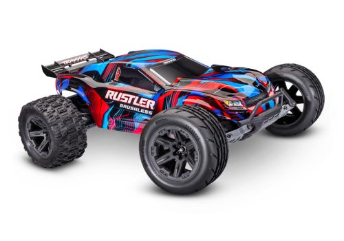 TRAXXAS Rustler 1/10 2WD Stadium-Truck piros  VX3 Brushless, HD - akkumulátor és töltő nélkül