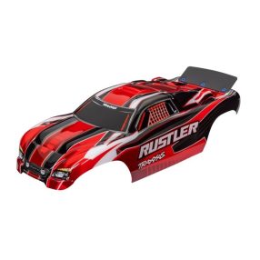 TRAXXAS RUSTLER FESTETT KAROSSZÉRIA-piros