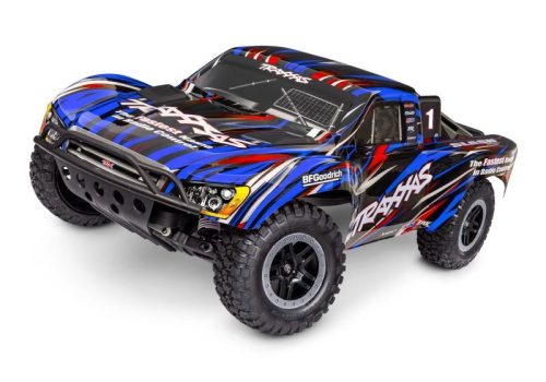 Traxxas Slash 2WD BL-2S Brushless kék - akkumulátor töltő nélkül