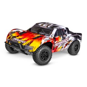   TRAXXAS Slash 1/10 2WD Short-Course Piros-Narancs RTR VX3 Brushless - akkumulátor és töltő nélkül