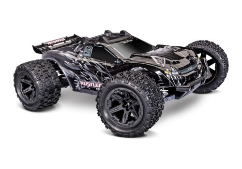 TRAXXAS Rustler 1/10 4x4 Stadium-Truck fekete RTR VX3 Brushless - akkumulátor és töltő nélkül
