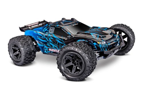 TRAXXAS Rustler 1/10 4x4 Stadium-Truck kék RTR VX3 Brushless - akkumulátor és töltő nélkül