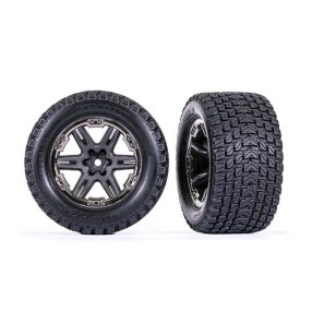 Traxxas komplett kerék fekete-chróm 1pár