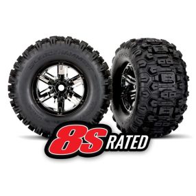   Traxxas X Maxx Sledgehammer komplett kerék - 1pár fekete chróm