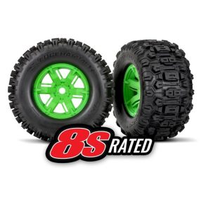 Traxxas X Maxx Sledgehammer komplett kerék - 1pár zöld