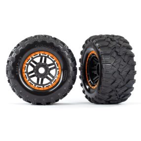 Traxxas Maxx komplett kerék-fekete-narancs-1pár