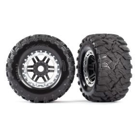 Traxxas Maxx komplett kerék-fekete-ezüst-1pár