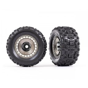 Traxxas Sledge komplett kerék-1pár-satin fekete chróm