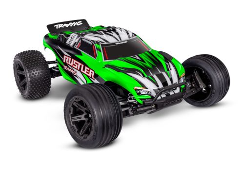 Traxxas Rustler 2WD TRT modell kefés motorral - zöld - akkumulátorral és töltővel
